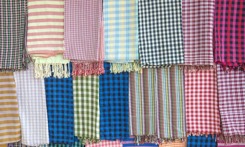 Colorful traditional Cambodian Krama Scarf