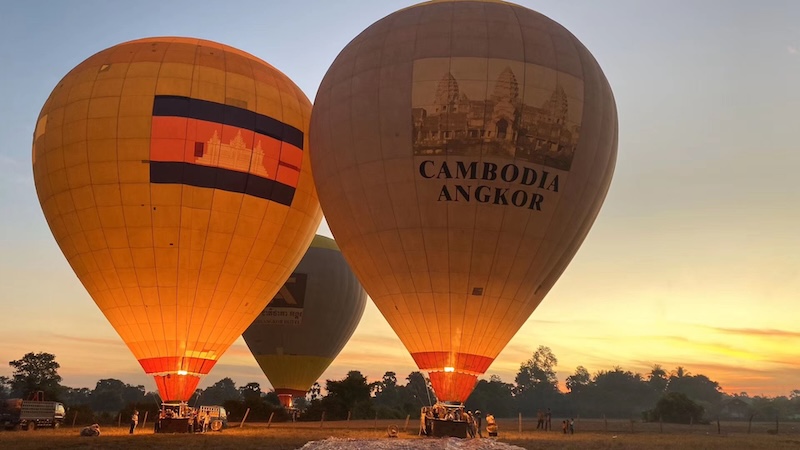 Watch Sunrise or Sunset Over Angkor by Hot Air Balloon